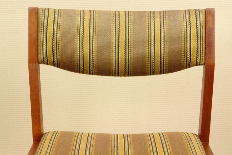 Vintage Teak Stuhl 50er Jahre dänisch grün gestreift