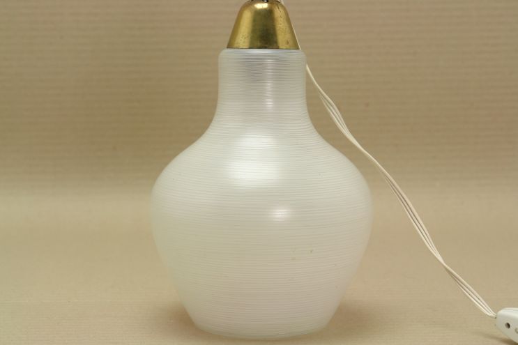 Vintage Lampenfuß Glas Messing 50er Jahre