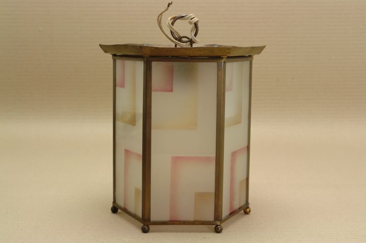 Laternenlampe Spritzdekor 20er 30er Jahre