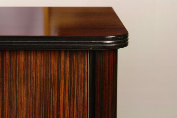 Vintage 50er Jahre Zebrano Holz Schrank 