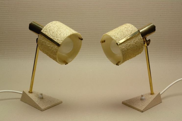 Vintage Nachtischlampen 50er 60er Jahre Messing