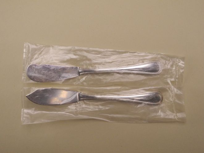 Wilkens Perlstab Louis XVI 90 versilbert Buttermesser Käsemesser