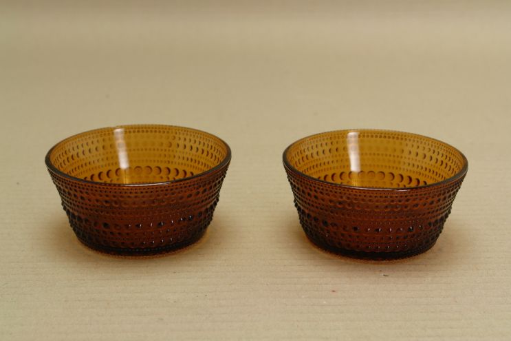 Iittala Tauperle Kastehelmi Nuutajärvi Dessertschale braun 2er