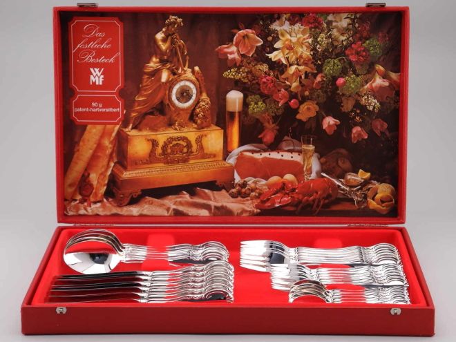 WMF Dresdner Barock Baroque versilbert 90 Komplettbesteck Etui