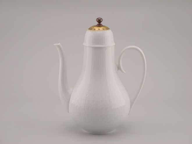Teekanne gross 1,5L aus der vintage alten Serie Romanze Quatre Couleurs Gold design Björn Wiinblad für Rosenthal Porzellan