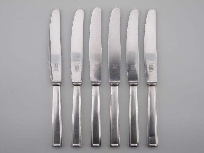 Bruckmann 665 Schwaben versilbert 90 Tafelmesser Welle Set