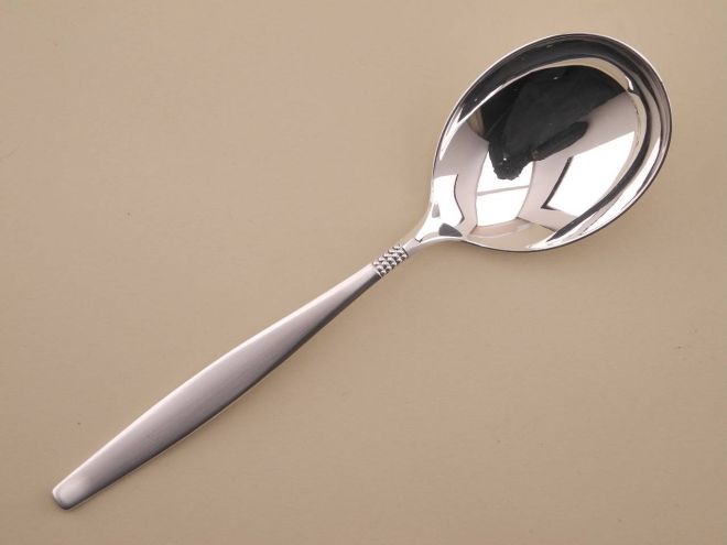 Kartoffellöffel Servierlöffel vintage alte Serie Dänisch Perl 90 90er versilbert Auflage BSF Silberbesteck