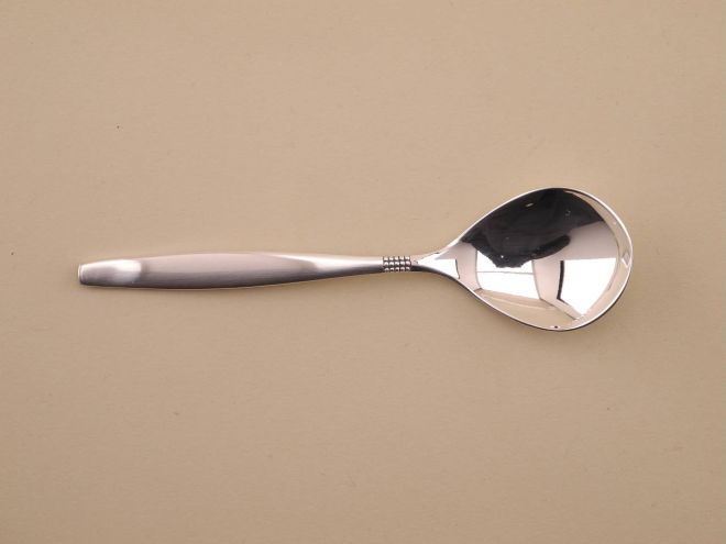 Zuckerlöffel vintage alte Serie Dänisch Perl 90 90er versilbert Auflage BSF Silberbesteck