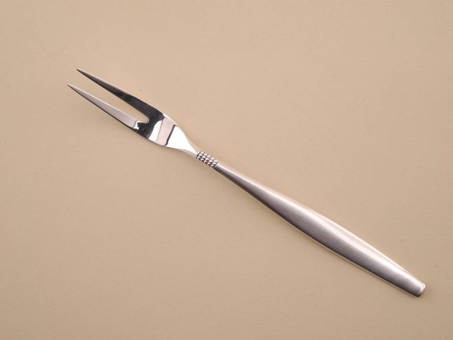 Fleischgabel Serviergabel Vorlegegabel vintage alte Serie Dänisch Perl 90 90er versilbert Auflage BSF Silberbesteck