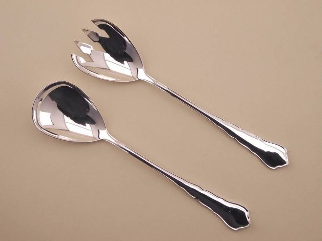 Salatbesteck vintage alte Serie Chippendale Modell 2100 90 90er versilbert Auflage von WMF Silberbesteck