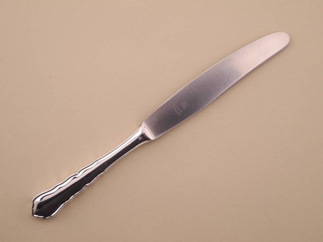 Dessertmesser Vorspeisenmesser nicht rostend Klinge Vorkrieg vintage alte Serie Chippendale Modell 2100 90 90er versilbert Auflage von WMF Silberbesteck