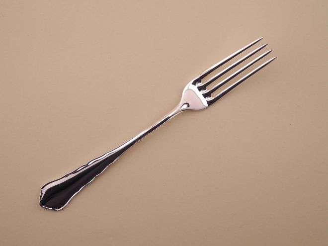 Dessertgabel Vorspeisengabel vintage alte Serie Chippendale Modell 2100 90 90er versilbert Auflage von WMF Silberbesteck