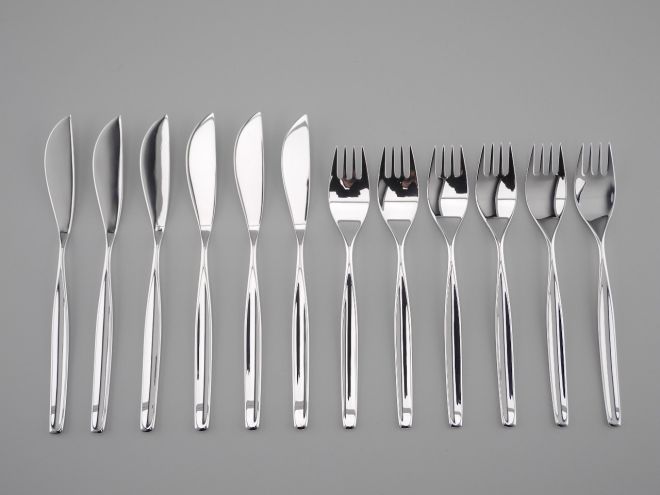 WMF Barcelona 800 Silber Fischbesteck 6P