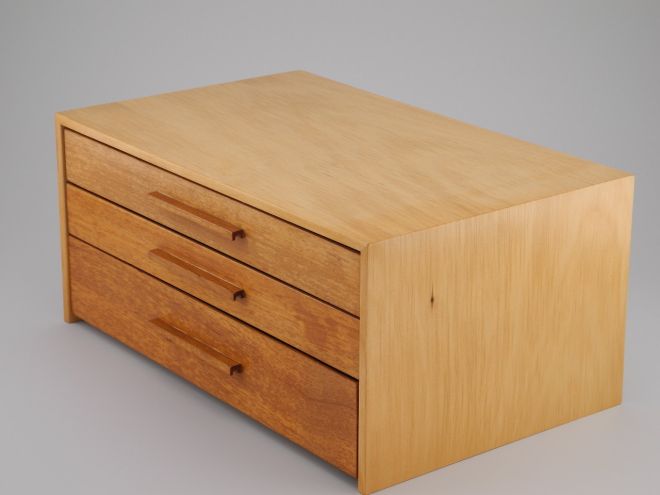 Kleine Besteckkommode Holz 80 Teile