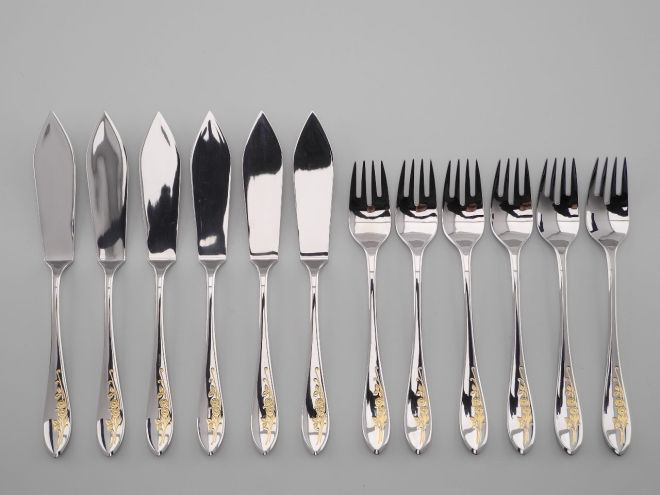 BSF Fioretta Gold Fischbesteck