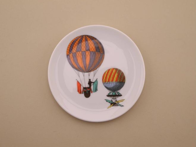 Kleiner Teller aus der vintage Serie Mongolfiere design Piero Fornasetti für Rosenthal Classic Porzellan