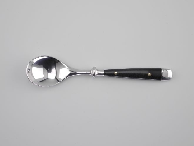 Kaffeelöffel Teelöffel aus der vintage alten Serie Alte Post Cromargan mit Kunststoff schwarz von WMF Besteck