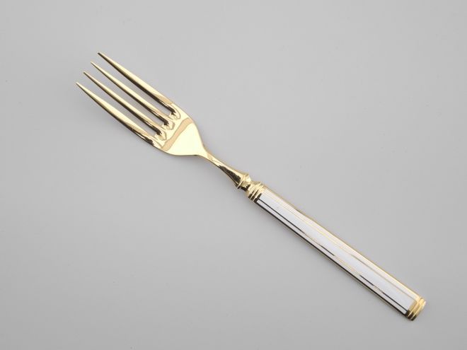 Gallo Cloisonne Gold weiss Tafelgabel