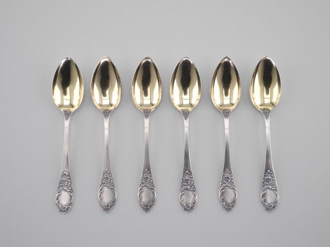 Bruckmann 160 Rokoko 800 Silber Kaffeelöffel Set