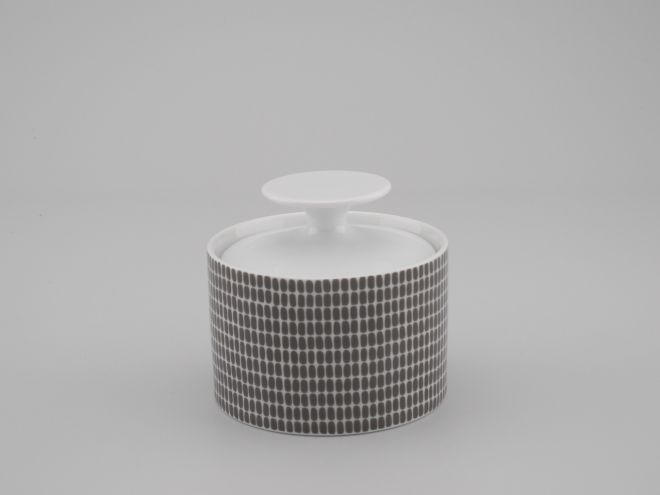 Zuckerdose mit grafischem Dekor Onyx aus der Serie Medaillon vintage design Baumann für Thomas