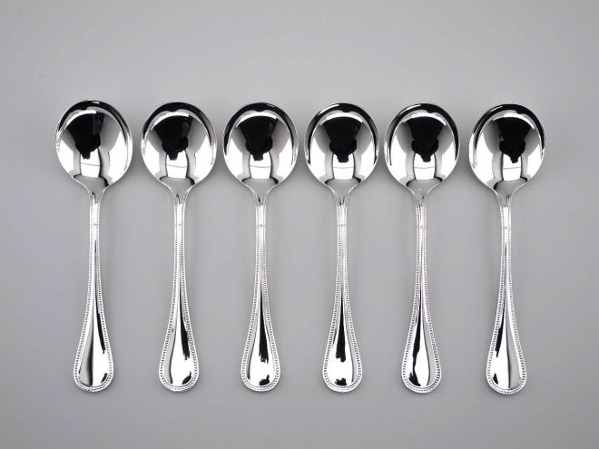 WMF Perlrand neue Version versilbert Tassenlöffel Set