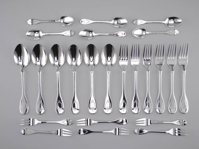 Wilkens Schloss Rosenborg versilbert Komplettbesteck