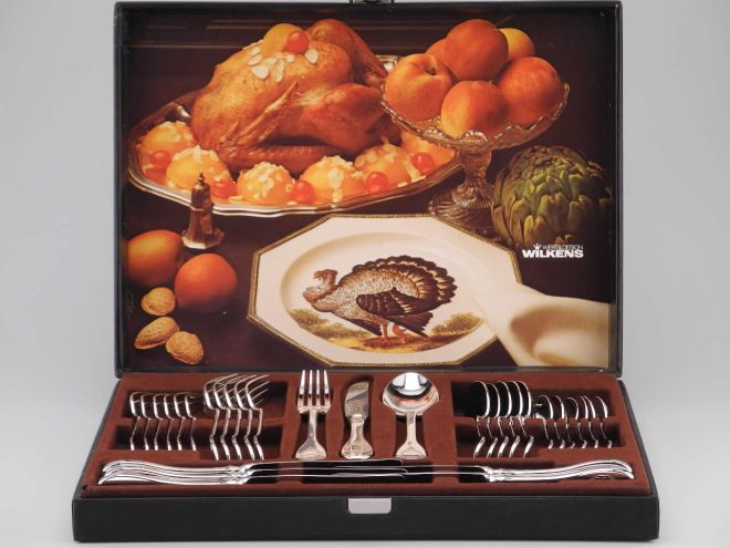 Wilkens Schloss Rosenborg versilbert Komplettbesteck Etui