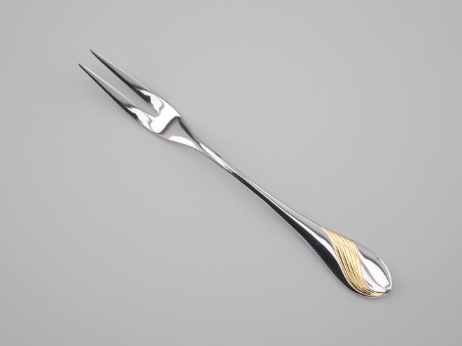 Fleischgabel Vorlegegabel vintage alte Serie Charme Gold vergoldet Cromargan Besteck von WMF