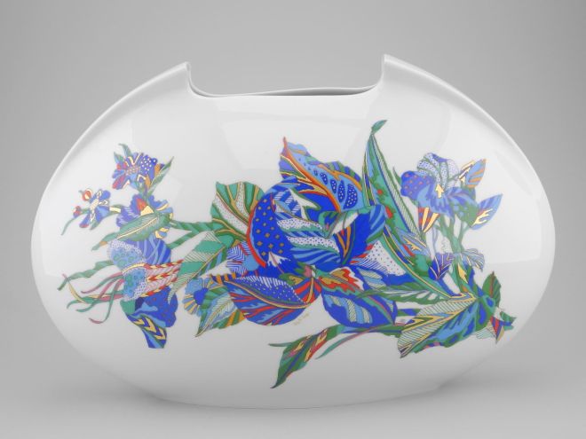 Rosenthal Tasca Vase gross mit Dekor von Brigitte Doege vintage Design Lino Sabattini für Rosenthal Porzellan