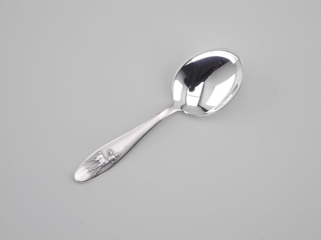 Gebrüder Reiner Babylöffel versilbert Reh