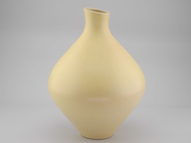 Karlsruher Majolika Vase gelb 6610 Friedel Glatzle