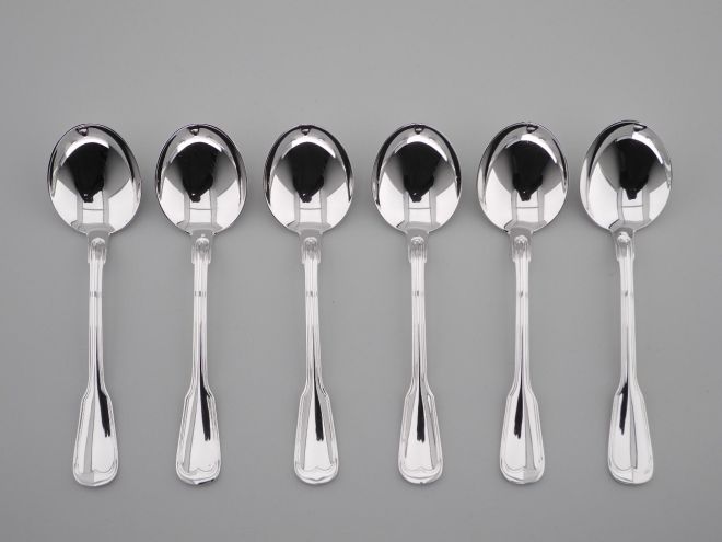 WMF Augsburger Faden versilbert Tassenlöffel Set