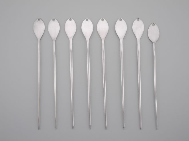 Hugo Pott Fleischspiess Set versilbert