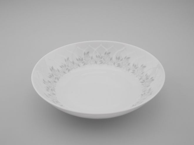 Suppenteller aus der vintage alten Serie Lotus mit dem Dekor Pergola grau design Björn Wiinblad für Rosenthal Porzellan