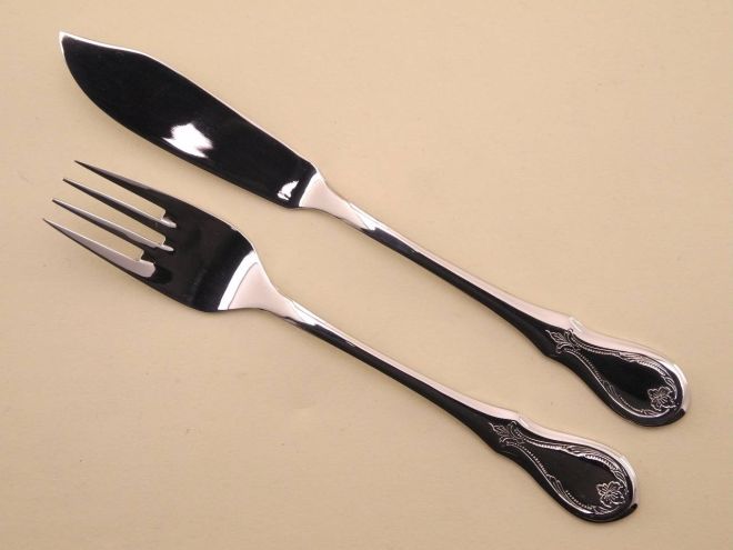 WMF Würzburger Gravur cromargan Fischbesteck 1 Personen