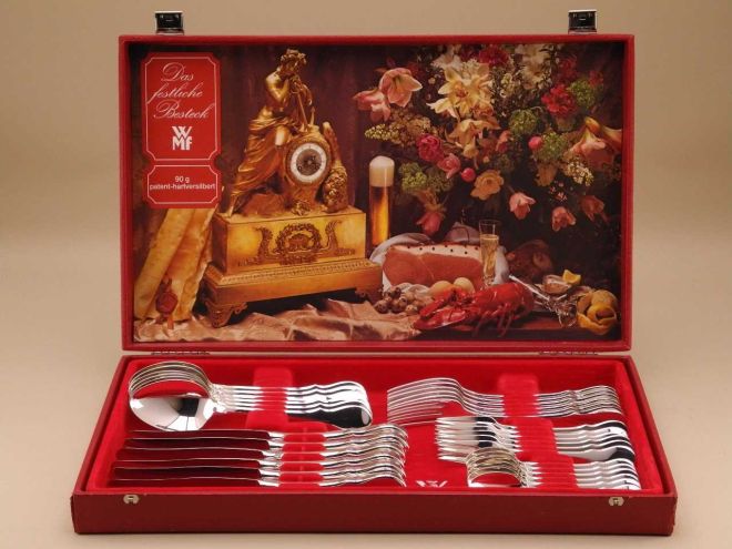 WMF Würzburger Facette versilbert 90 Komplettbesteck 6 Personen