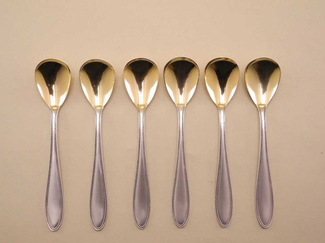 WMF 500 Perlrand versilbert 90 Eislöffel Set