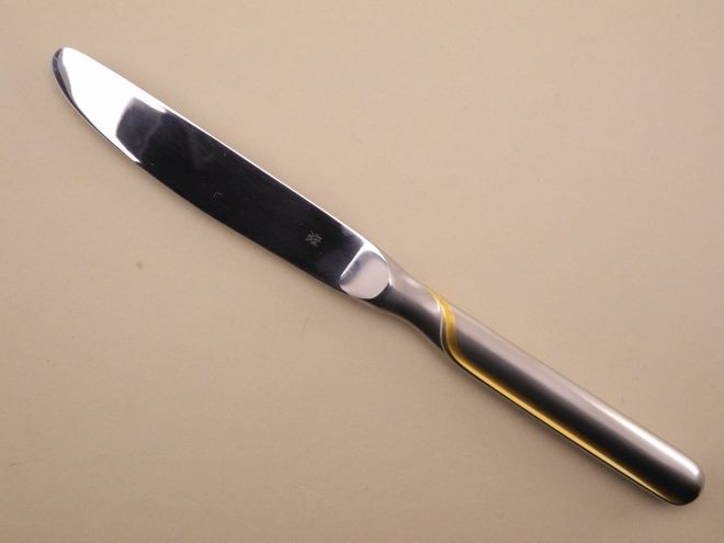 Messer Tafelmesser Cromargan mit Gold Golddekor vergoldet aus der vintage alten Serie Onda WMF Besteck