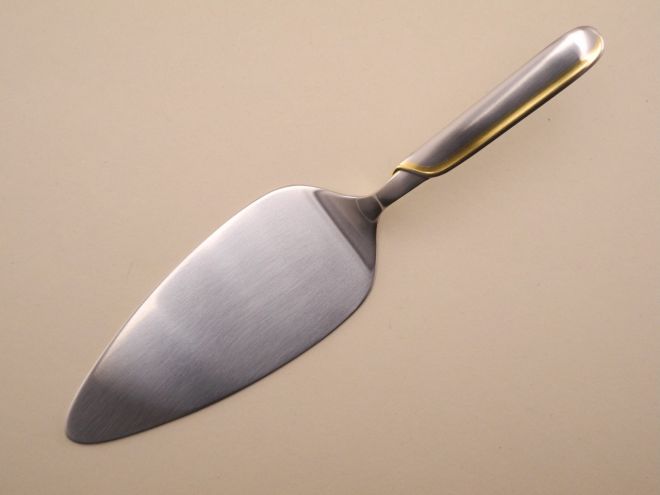 Kuchenheber Tortenheber Cromargan mit Gold Golddekor vergoldet aus der vintage alten Serie Onda WMF Besteck