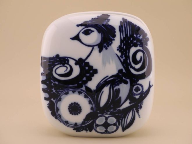 Björn Wiinblad Dekor Vase Blauer Vogel design der Form Wolf Karnagel für Rosenthal Studio Linie vintage Porzellan