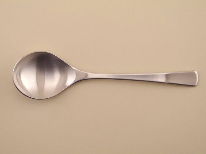 Tassenlöffel Sahnelöffel mittlere Version aus der vintage alten Serie Brasilia in Cromargan von WMF Besteck