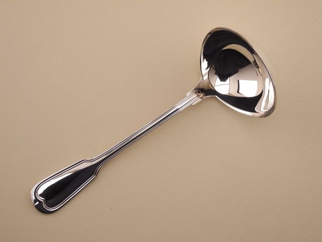 Saucenkelle Sossenlöffel aus der vintage Serie Augsburger Faden 90 versilbert Auflage WMF Silberbesteck