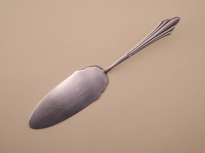 Tortenheber Kuchenheber mit Perlmutt vintage alte Serie Fächermuster 90 versilbert WMF Silberbesteck