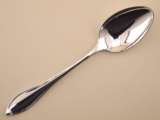 Menülöffel großer Löffel in 800 massiv Silber poliert vintage alte Serie Navette von Robbe & Berking Silberbesteck
