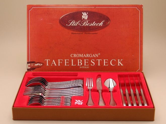 Komplettbesteck 6 Personen mit Etui aus der Serie Ludwigsburger Girlande von WMF