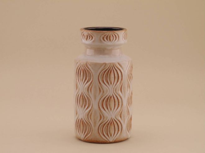 Scheurich vintage Vase 285-18 Dekor Amsterdam Zwiebelmuster Zwiebel sliced Onion beige West Germany deutsche Keramik