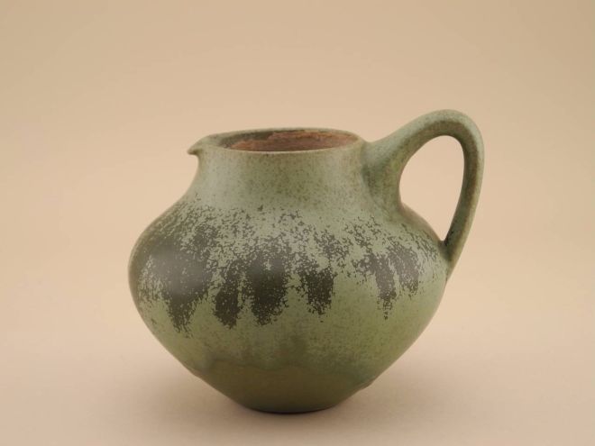 Hamelner Töpferei Delius Keramik Hameln Henkelvase grün
