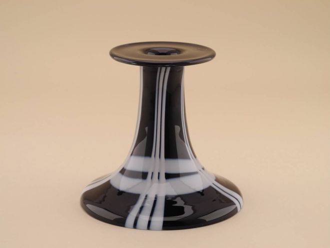 Vintage dunkel violett Glas Kerzenleuchter Kerzenständer design Charlie Meaker für Rosenthal Studio Linie