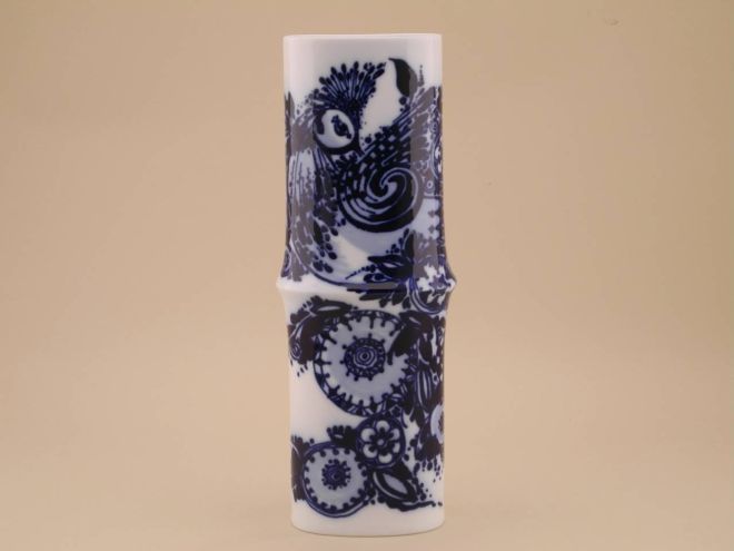 Björn Wiinblad Dekor Vase Blauer Vogel design der Form Wolf Karnagel für Rosenthal Studio Linie vintage Porzellan