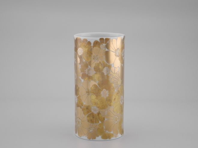 Alain Le Foll Vase Gold Blumen 18